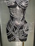 Rhinestone Chain Luxe Party Dress
