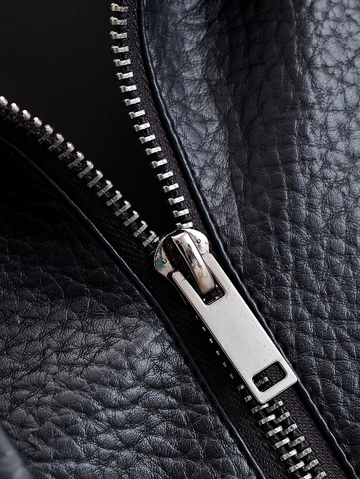 Cropped Cargo Leather Jacket