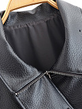 Cropped Cargo Leather Jacket