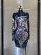 Long Sleeve Acrylic Embellished Dress