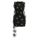 Black Floral Applique Lace Mini Dress