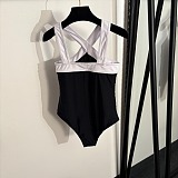 Chanel Criss-Cross High-Neck One-Piece Swimsuit