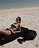 Chanel Classic Contrast-Bandeau Bikini Set with High-Cut Bottoms