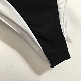 Chanel Minimalist Color-Block High-Leg One-Piece Swimsuit