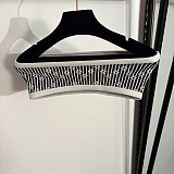Chanel Monogram Stripe Bandeau Bikini Set
