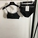 Chanel Chic Black Bikini Set with White Scalloped Zig-Zag Edges