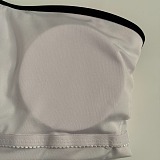 Chanel Asymmetric One-Shoulder Logo Swimsuit with Cut-Out Detail