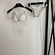 Chanel Romantic White Ruffled Triangle Bikini Set with Black Contrast Piping