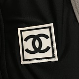 Chanel Sporty Zip-Up Crop Top Bikini Set with Contrast Trim