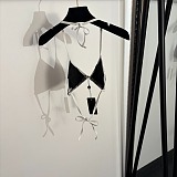Chanel Monogram Stripe Tie-Side Bikini Set