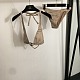 Chanel Timeless Beige Embossed CC Monogram Triangle Bikini Set