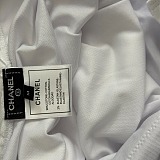 Chanel Luxury White Embossed CC Logo One-Piece with Ruffle Trim