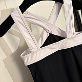 Chanel Criss-Cross High-Neck One-Piece Swimsuit