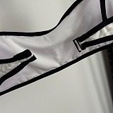Chanel Two-Tone Textured White Bikini Set with Double Straps