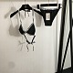 Chanel Sporty Chic Black Bikini Set with Logo-Print Elastic Bands