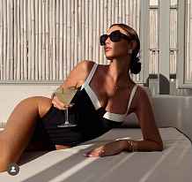 Chanel Classic Monochromatic Bustier One-Piece Swimsuit