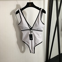 Chanel Sexy Deep V-Neck One-Piece Swimsuit