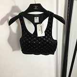 Chanel Glamorous Rhinestone CC Monogram Racerback Sports Bra & Leggings Set