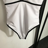 Chanel Sexy Deep V-Neck One-Piece Swimsuit