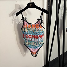 Chanel  Graffiti Print One-Piece Swimsuit