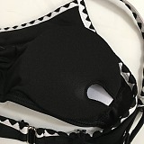 Chanel Chic Black Bikini Set with White Scalloped Zig-Zag Edges