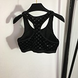 Chanel Glamorous Rhinestone CC Monogram Racerback Sports Bra & Leggings Set