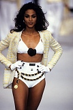 Chanel Minimalist Black Scoop-Neck Bikini Set with Center CC Logo