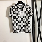 Chanel Bold Black & White Checkerboard Monogram Print T-Shirt
