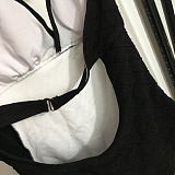 Chanel Elegant Quilted-Texture Halter Neck One-Piece Swimsuit