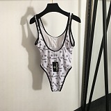 Chanel All-Over Logo Print Scoop Neck One-Piece Swimsuit