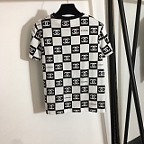 Chanel Bold Black & White Checkerboard Monogram Print T-Shirt