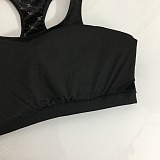 Chanel Glamorous Rhinestone CC Monogram Racerback Sports Bra & Leggings Set
