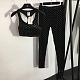 Chanel Glamorous Rhinestone CC Monogram Racerback Sports Bra & Leggings Set