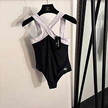 Chanel Criss-Cross High-Neck One-Piece Swimsuit