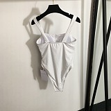 Chanel Minimalist Color-Block High-Leg One-Piece Swimsuit