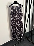 Chanel Crystal Embellishments Printed Long Dress