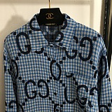 Gucci Bold GG Monogram Gingham Print Button-Up Shirt