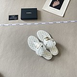 Chanel  Quilted Leather Thong Sandals