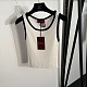 Gucci Classic Ribbed-Knit Cropped Tank Top with Contrast Trim