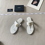 Chanel  Quilted Leather Thong Sandals
