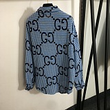 Gucci Bold GG Monogram Gingham Print Button-Up Shirt