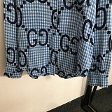 Gucci Bold GG Monogram Gingham Print Button-Up Shirt