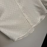 Gucci  Jacquard GG Monogram Silk-Blend White Shirt