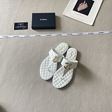 Chanel  Quilted Leather Thong Sandals