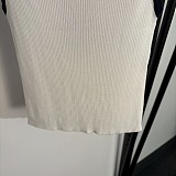 Gucci Classic Ribbed-Knit Cropped Tank Top with Contrast Trim