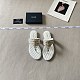 Chanel Ivory Tweed and Quilted Leather Thong Sandals