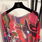 Pucci Psychedelic Abstract Print Sheer Mesh Top & Midi Skirt Cover-Up Set
