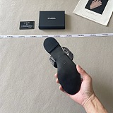 Chanel Black Tweed and Quilted Leather Thong Sandals
