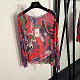 Pucci Psychedelic Abstract Print Sheer Mesh Top & Midi Skirt Cover-Up Set