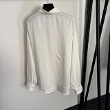 Gucci  Jacquard GG Monogram Silk-Blend White Shirt
